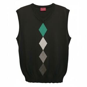 NWT George Martin Contemporary Black Vest Sz L Hipster Grandpa Core